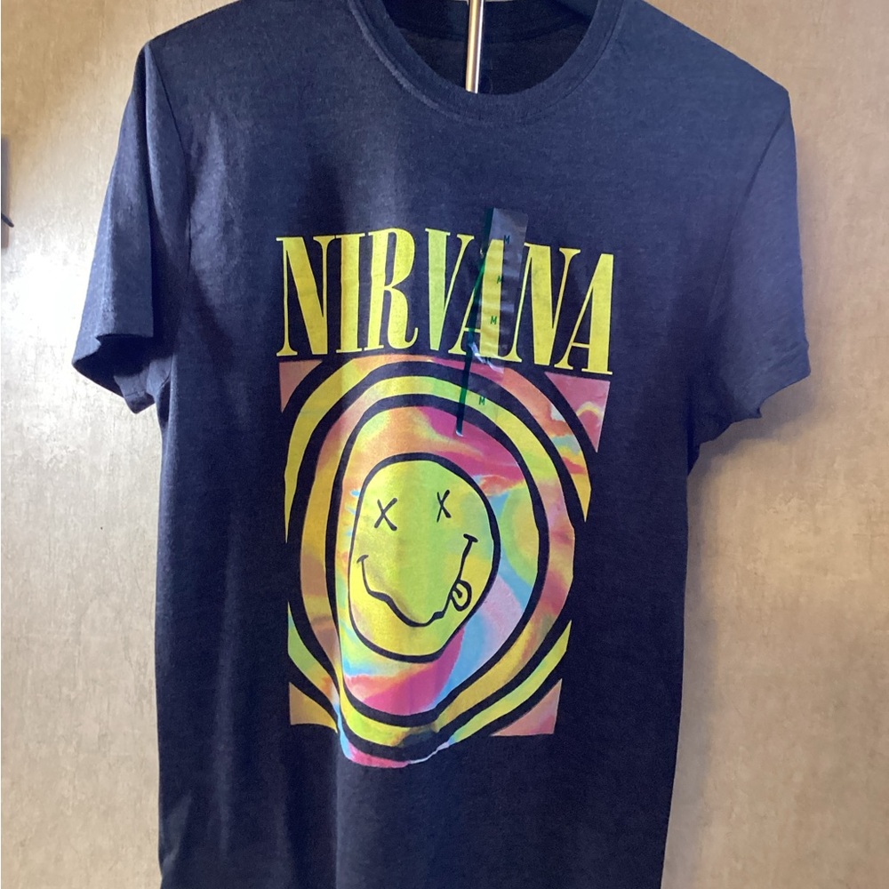 NIRVANA Black Tee with Multicolor Graphic